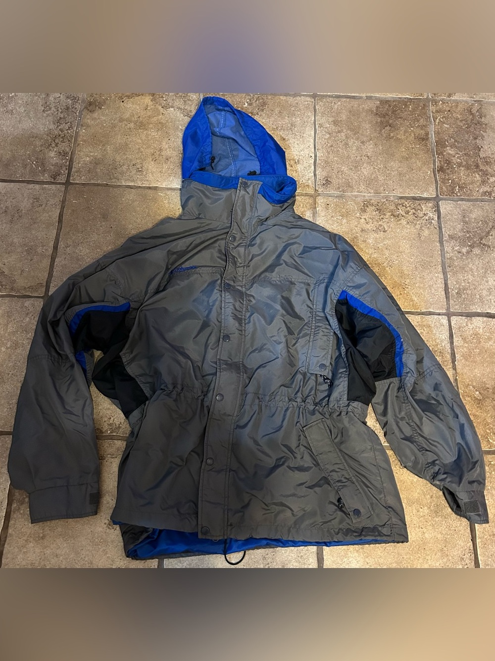 Vintage Columbia Jacket Mens XL Hooded Blue Gray
